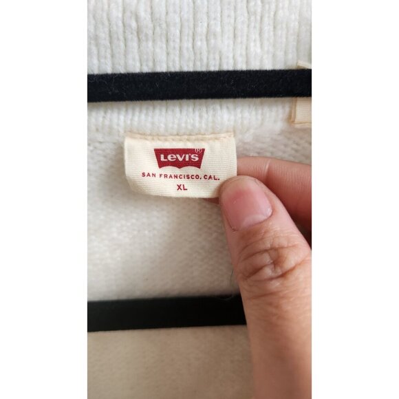 Levi's Vega Argyle Cardigan Sweater Collared Button Up Knit Preppy Academia - Picture 4 of 6